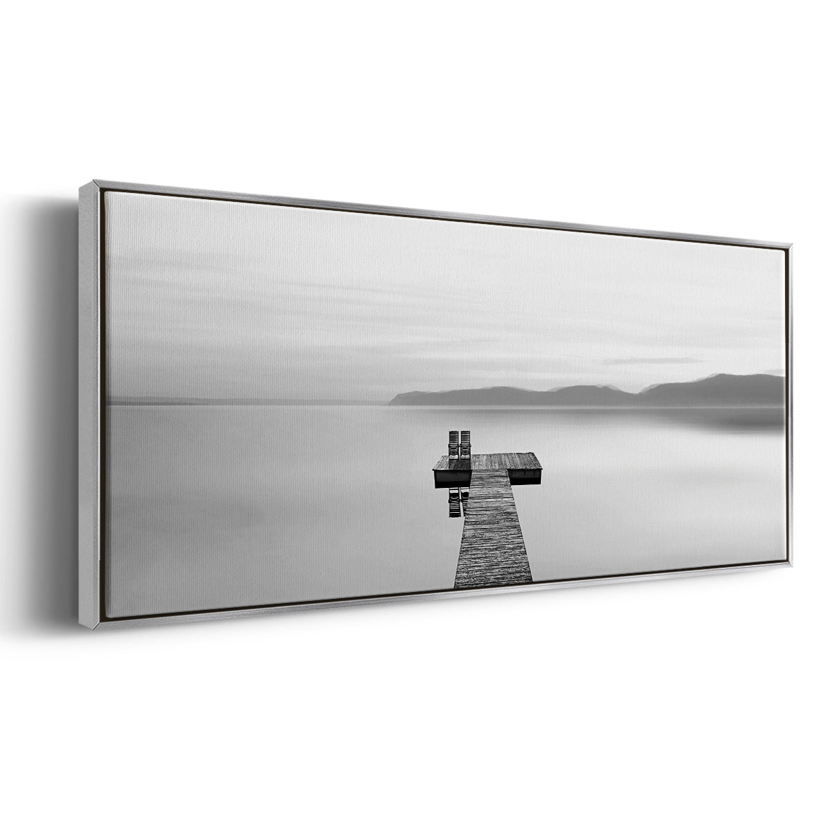 Black & White Water Panel XII - Floater Framed Canvas Print