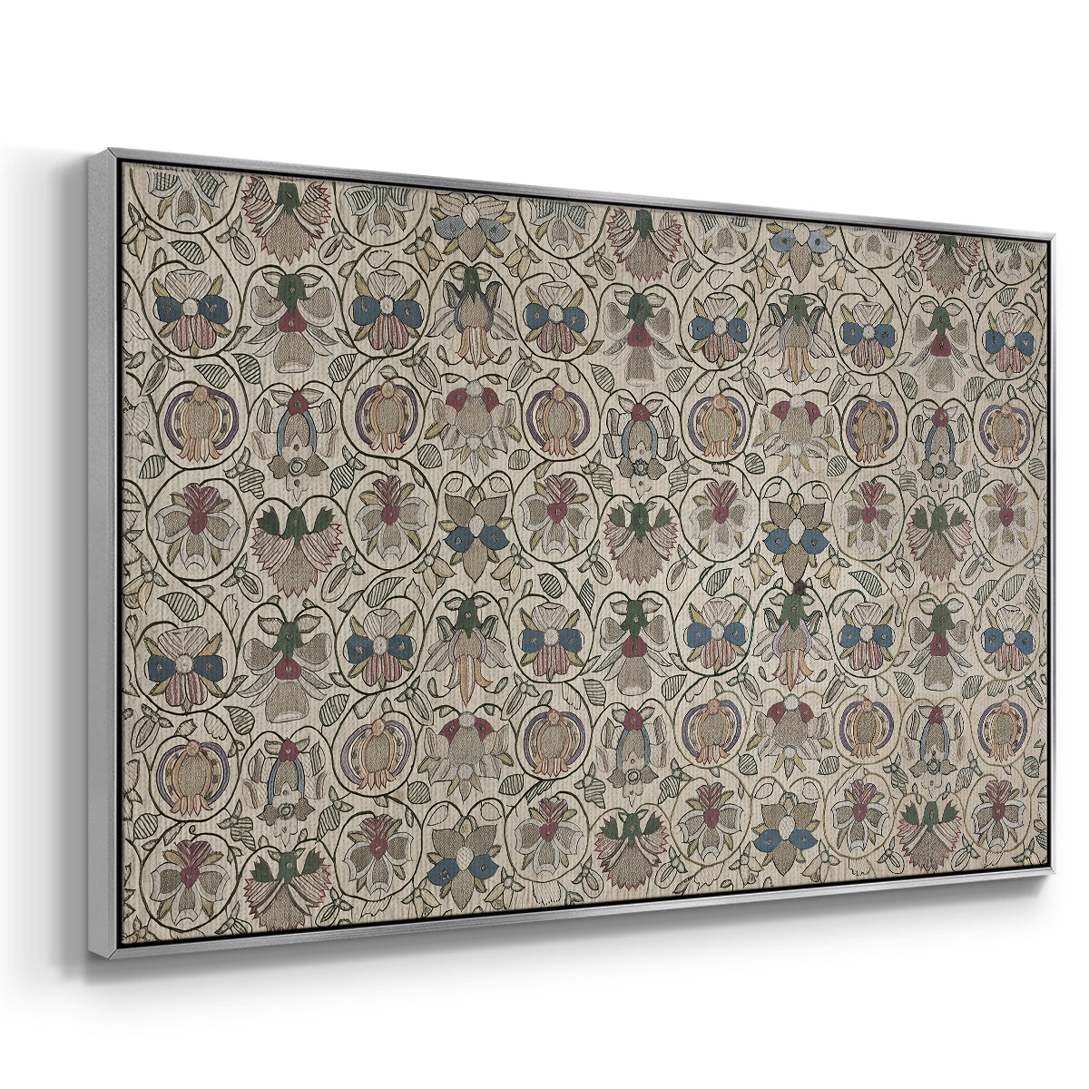 Long Cushion Cover (Printed Textile), c. 1600 - Floater Framed Canvas Print
