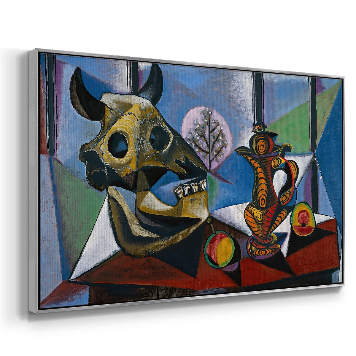 Still Life with Bull's Skull, 1939 - Floater Framed Canvas Print