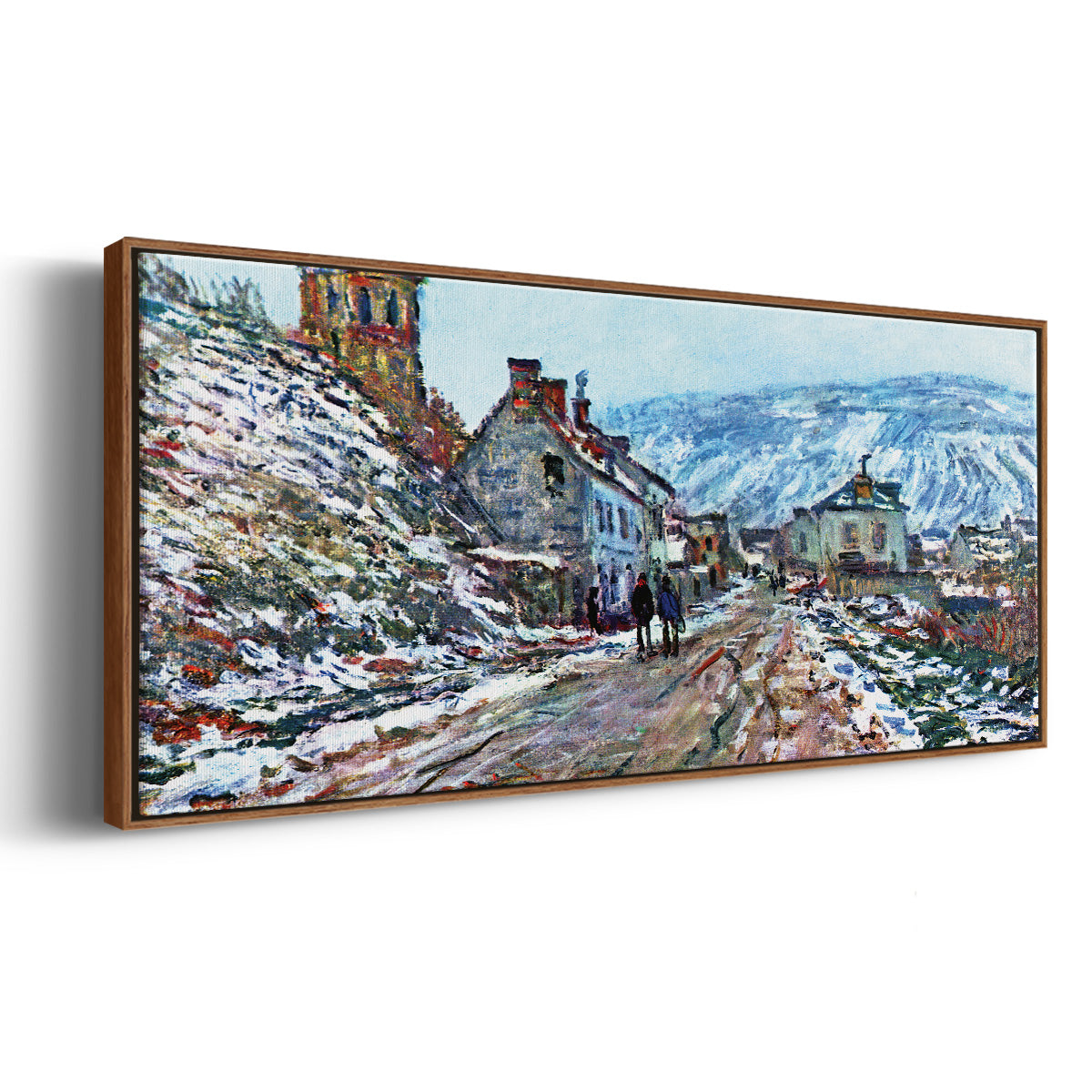 Road to Vétheuil in Winter - Floater Framed Canvas Print