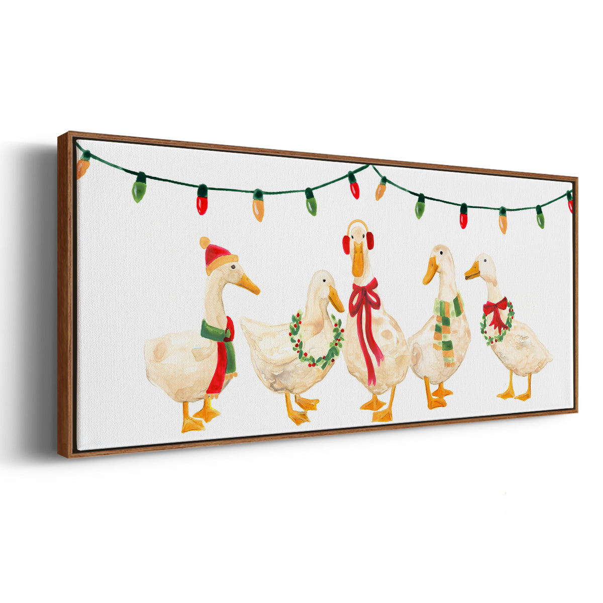 Merry Quackmas Collection D - Floater Framed Canvas Print