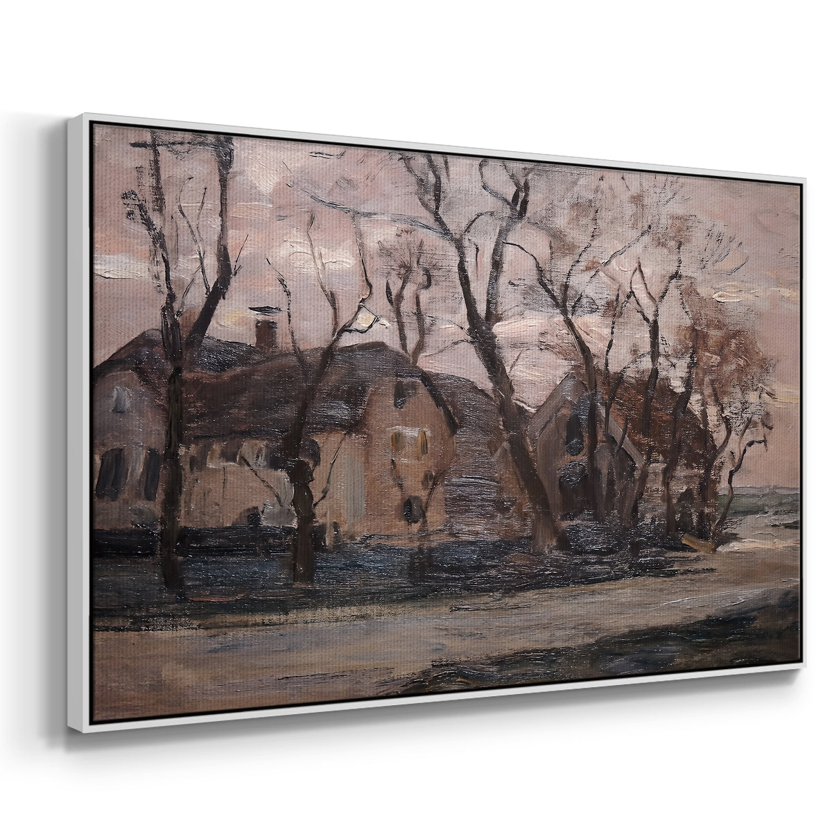 Farm near Duivendrecht in the Evening, c. 1905 - Floater Framed Canvas Print