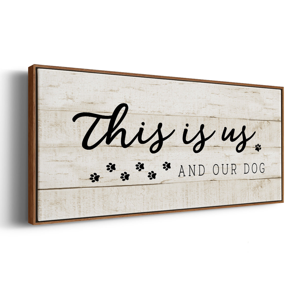 This is Us and the Dog - Floater Framed Canvas Print