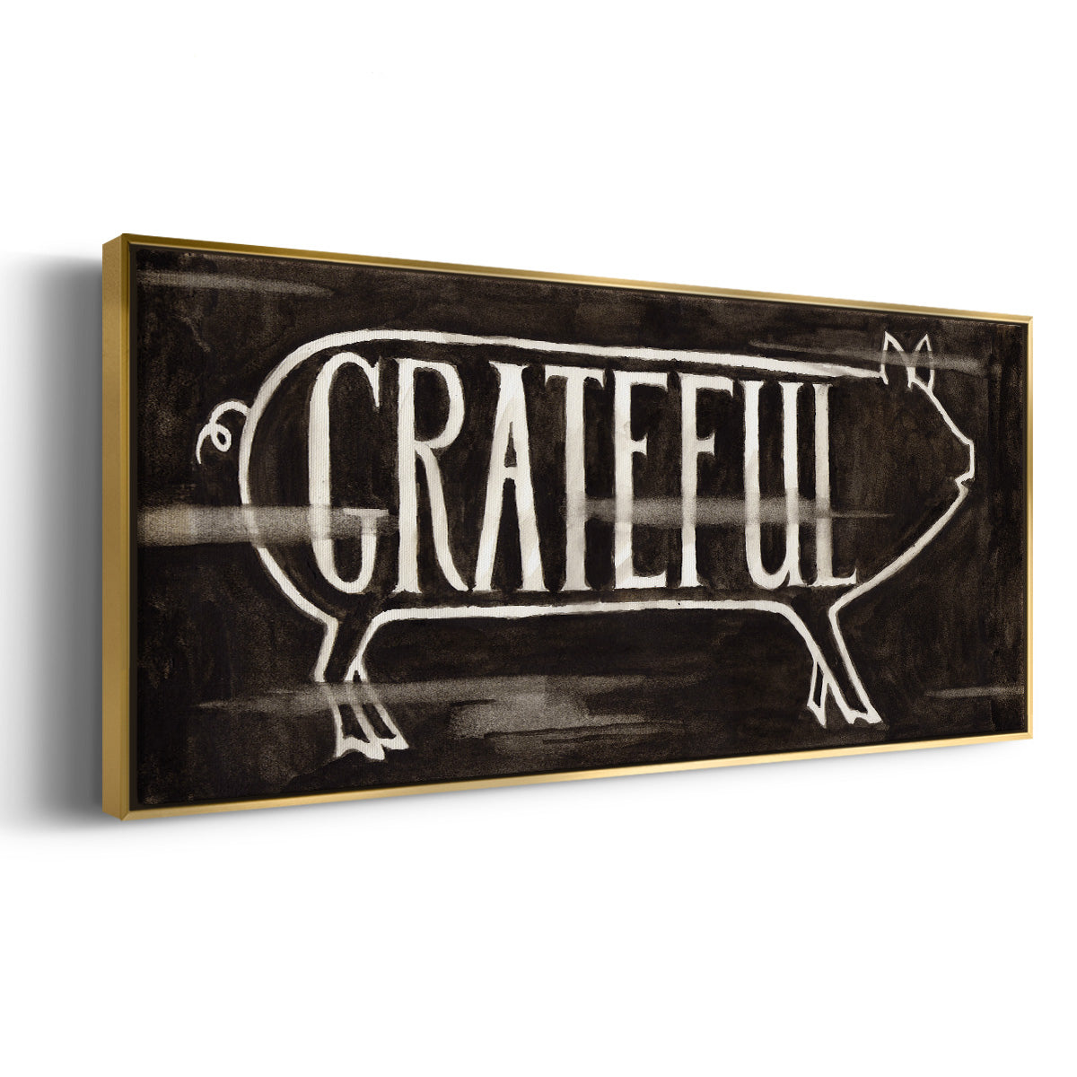 Grateful Pig - Floater Framed Canvas Print