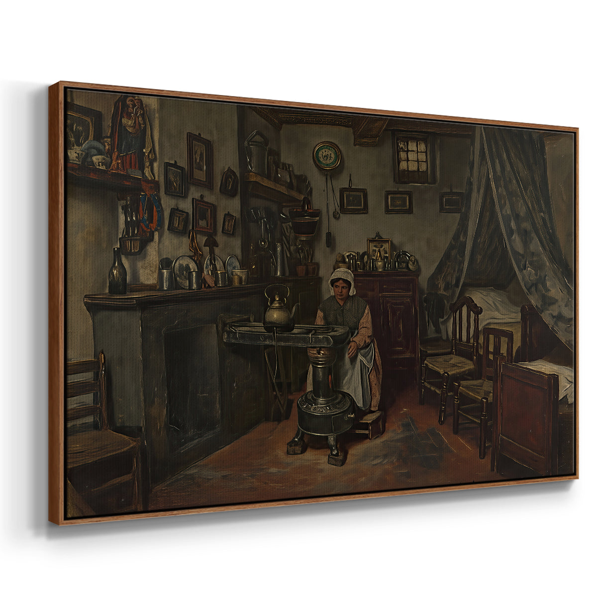 Interior, c. 1865-1870 - Floater Framed Canvas Print