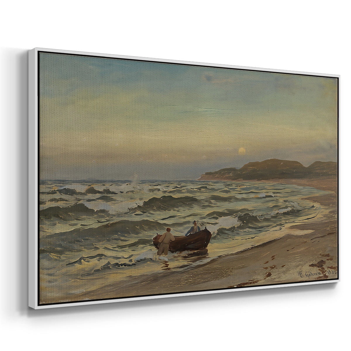 Storm at Rügen, 1882 - Floater Framed Canvas Print