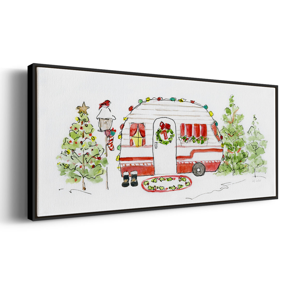 Holiday Camper I - Floater Framed Canvas Print