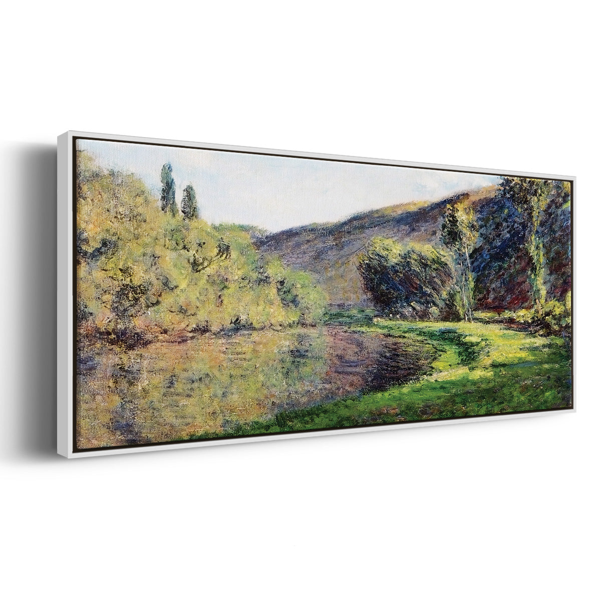The Seine at Jeufosse, 1884 - Floater Framed Canvas Print
