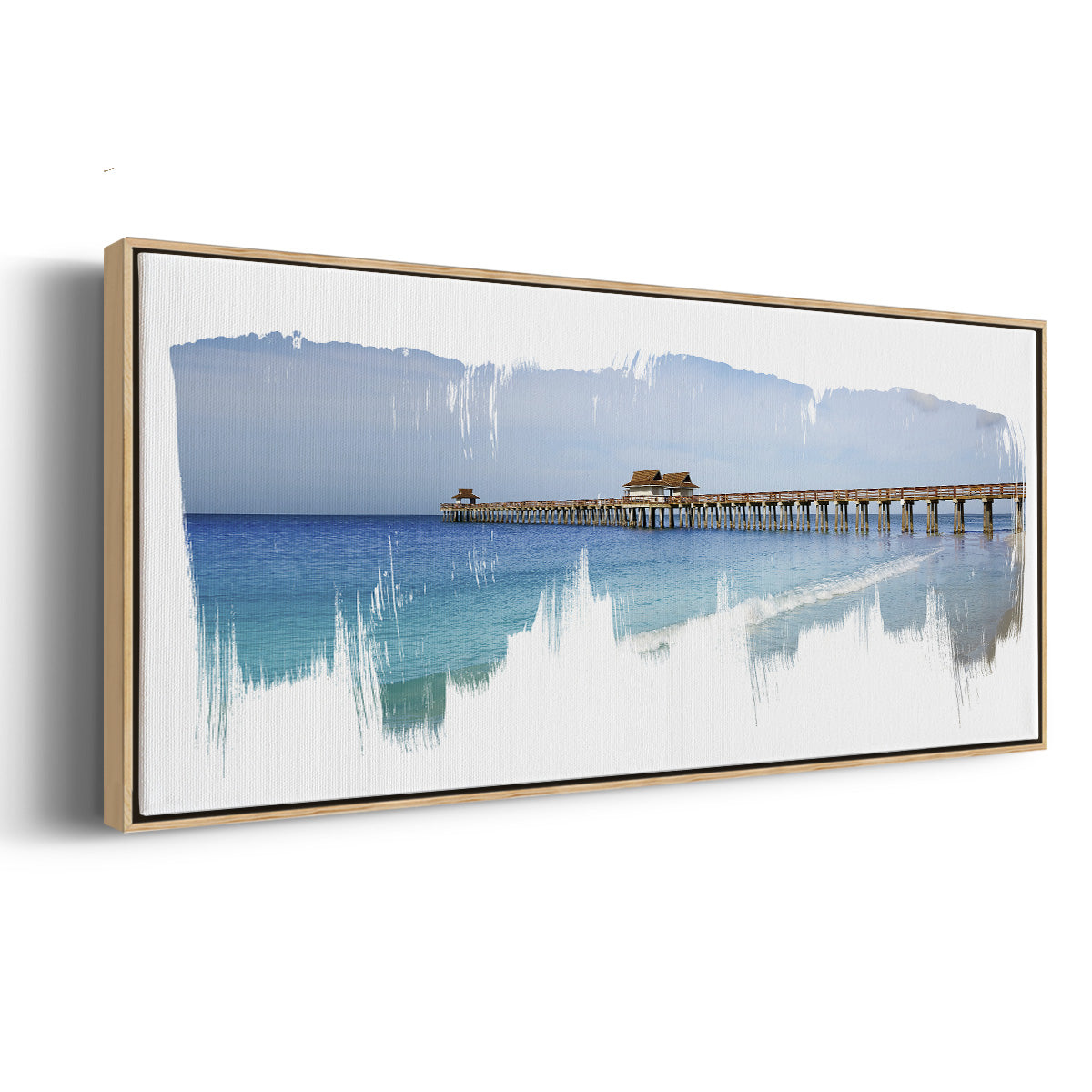 Virginia Beach Pier - Floater Framed Canvas Print