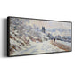 The Road to Vétheuil, Snow Effect, 1879 - Floater Framed Canvas Print