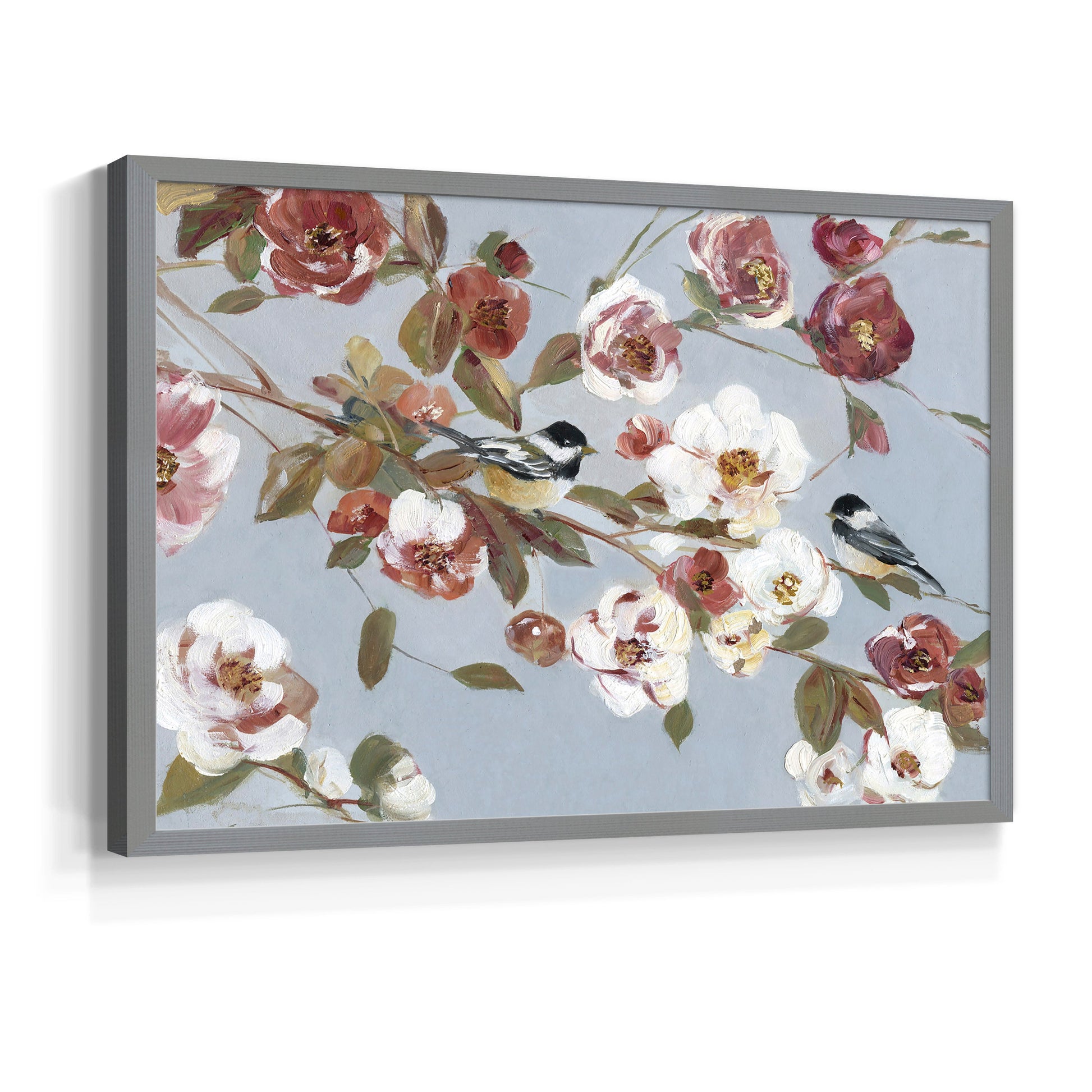 44432,artwork,flowers,songbirds,blooming,pastel colors,nature,painting,tranquility,floral,decor,home,birds,soft tones,wall art,still life,elegance,design,garden,wildlife,peace,beauty,colorful,composition,branches,brushwork,canvas,contemporary,aesthetic,visual,spring,serene,charm,details,flora,fauna,modern,interior design,color palette,harmony,inspiration,Re-stickable,Plants & Flowers