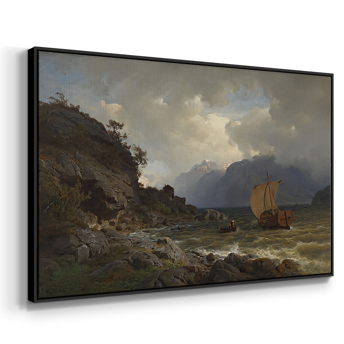 From the Western Coast of Norway, 1862 - Floater Framed Canvas Print