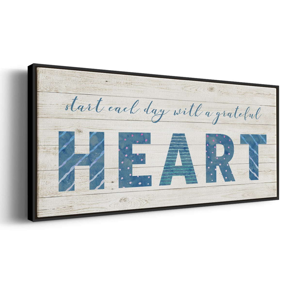 Grateful Heart - Floater Framed Canvas Print