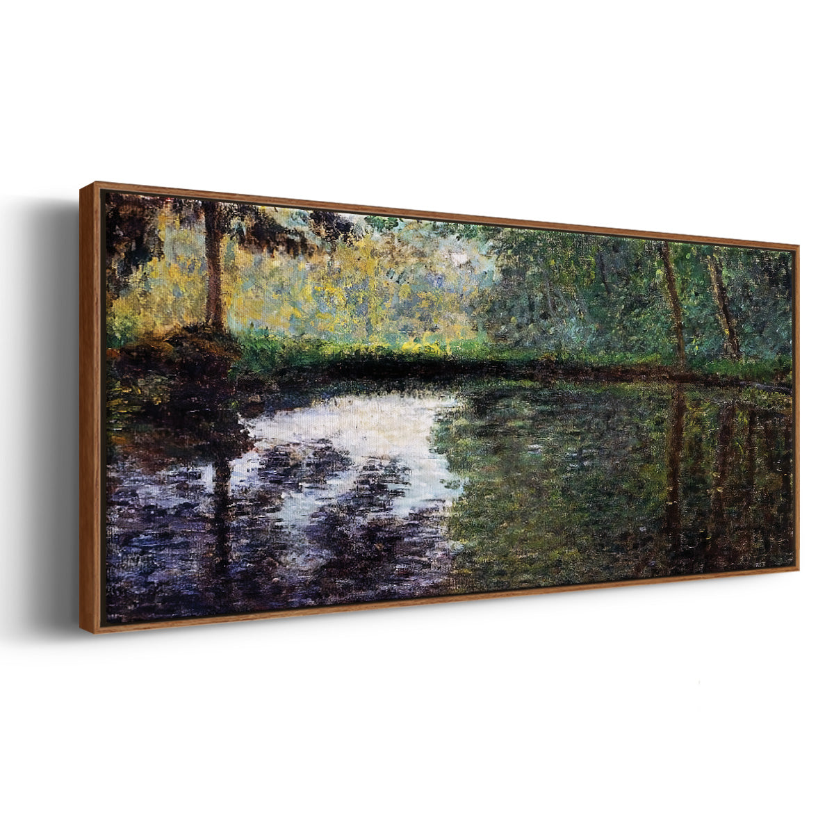 The Pond at Montgeron 2, 1876 - Floater Framed Canvas Print