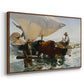 The Return from Fishing: Hauling the Boat, 1894 - Floater Framed Canvas Print