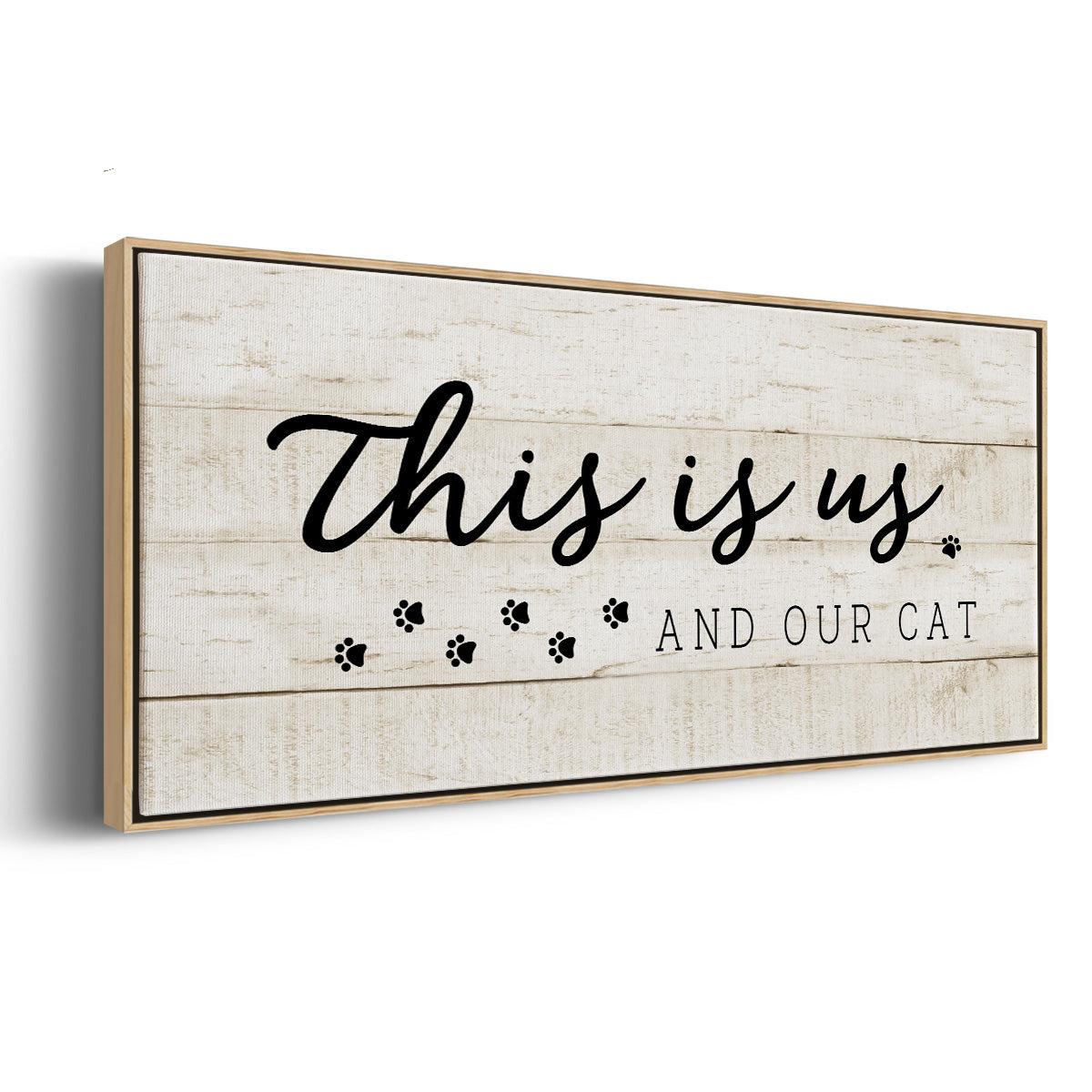 Us and Our Cat - Floater Framed Canvas Print