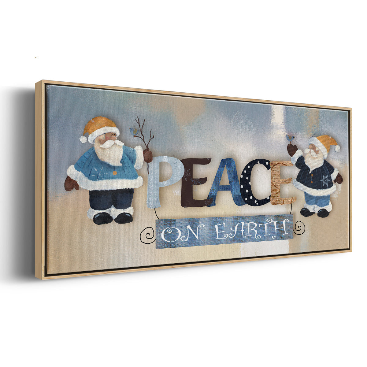 Santa Peace - Floater Framed Canvas Print