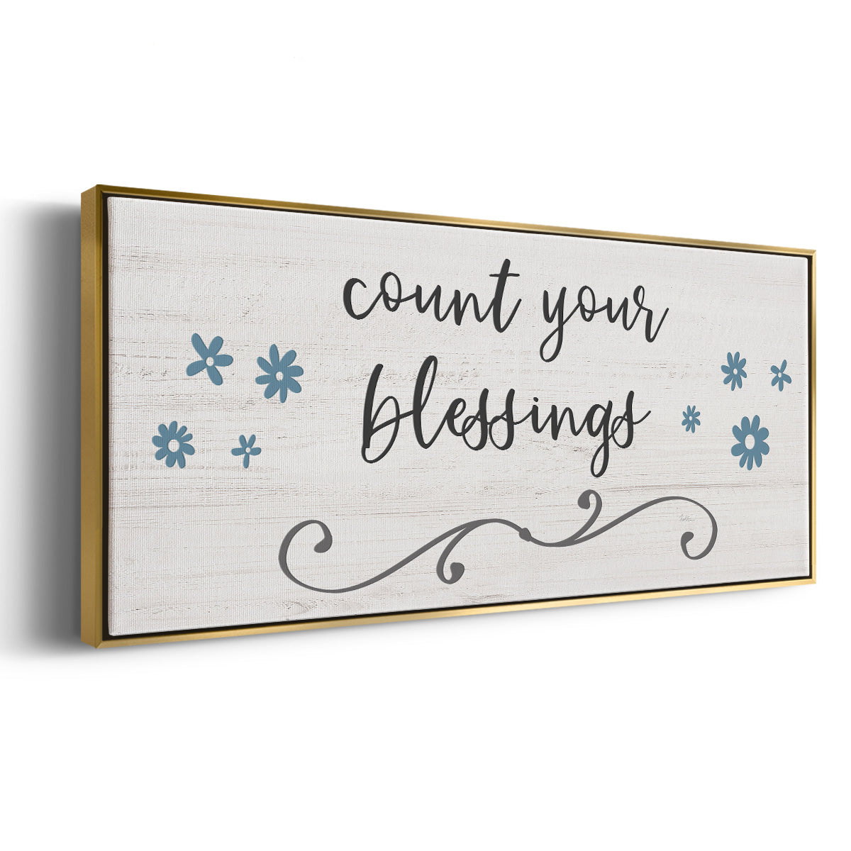 Count Blessings - Floater Framed Canvas Print