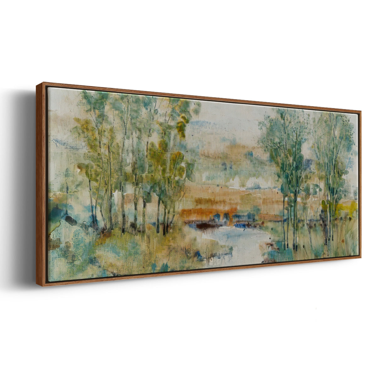 Trees on the Creek II - Floater Framed Canvas Print