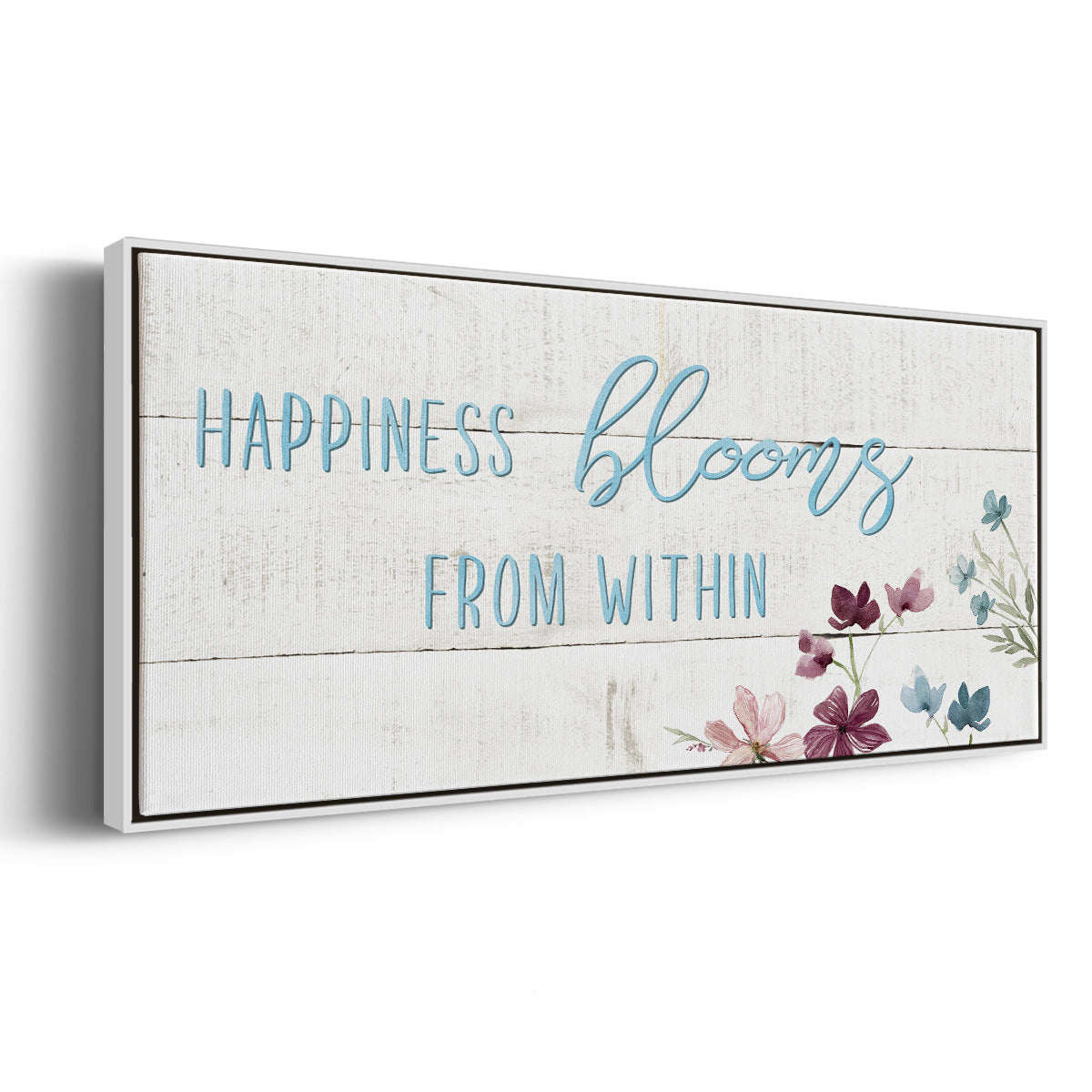Happiness Blooms - Floater Framed Canvas Print