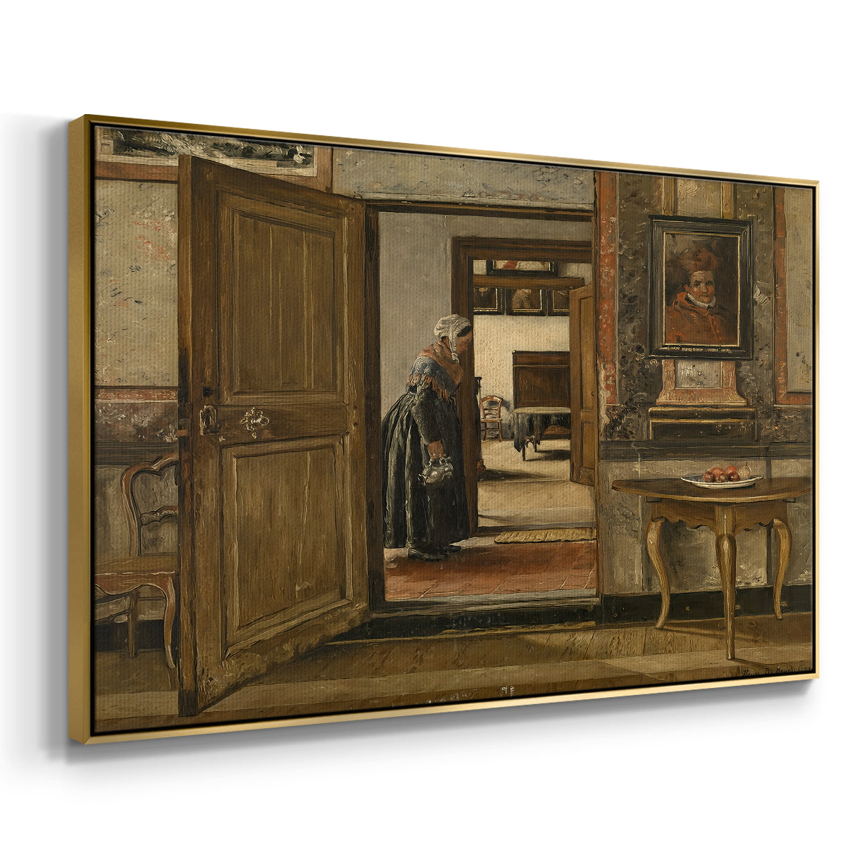 Interior of the Terninck Institution in Antwerp, 1884 - Floater Framed Canvas Print