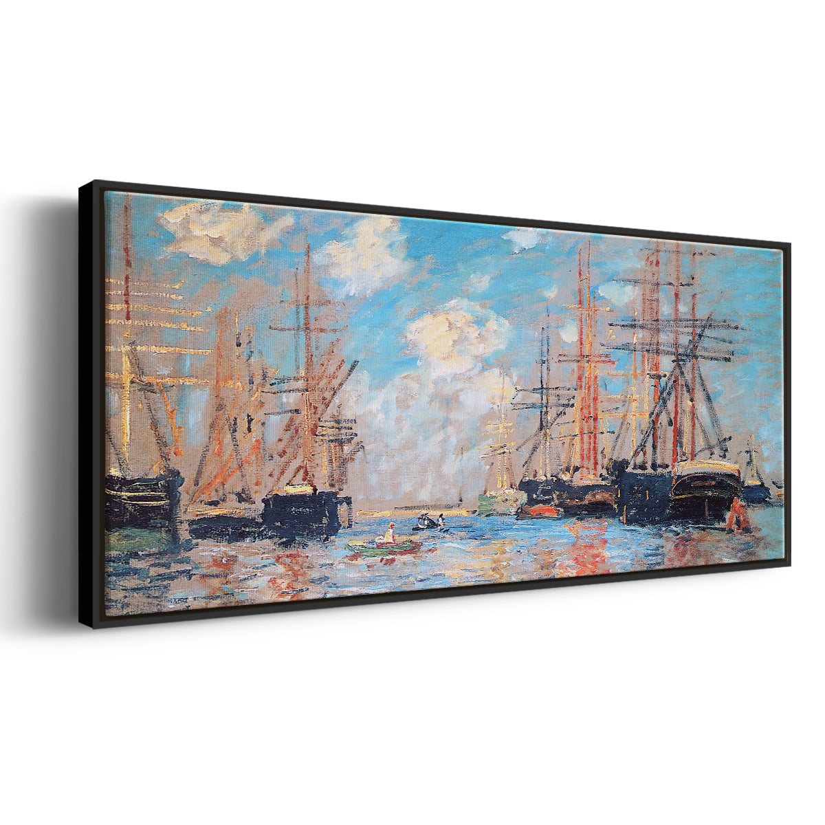 The Sea, Port in Amsterdam, 1874 - Floater Framed Canvas Print