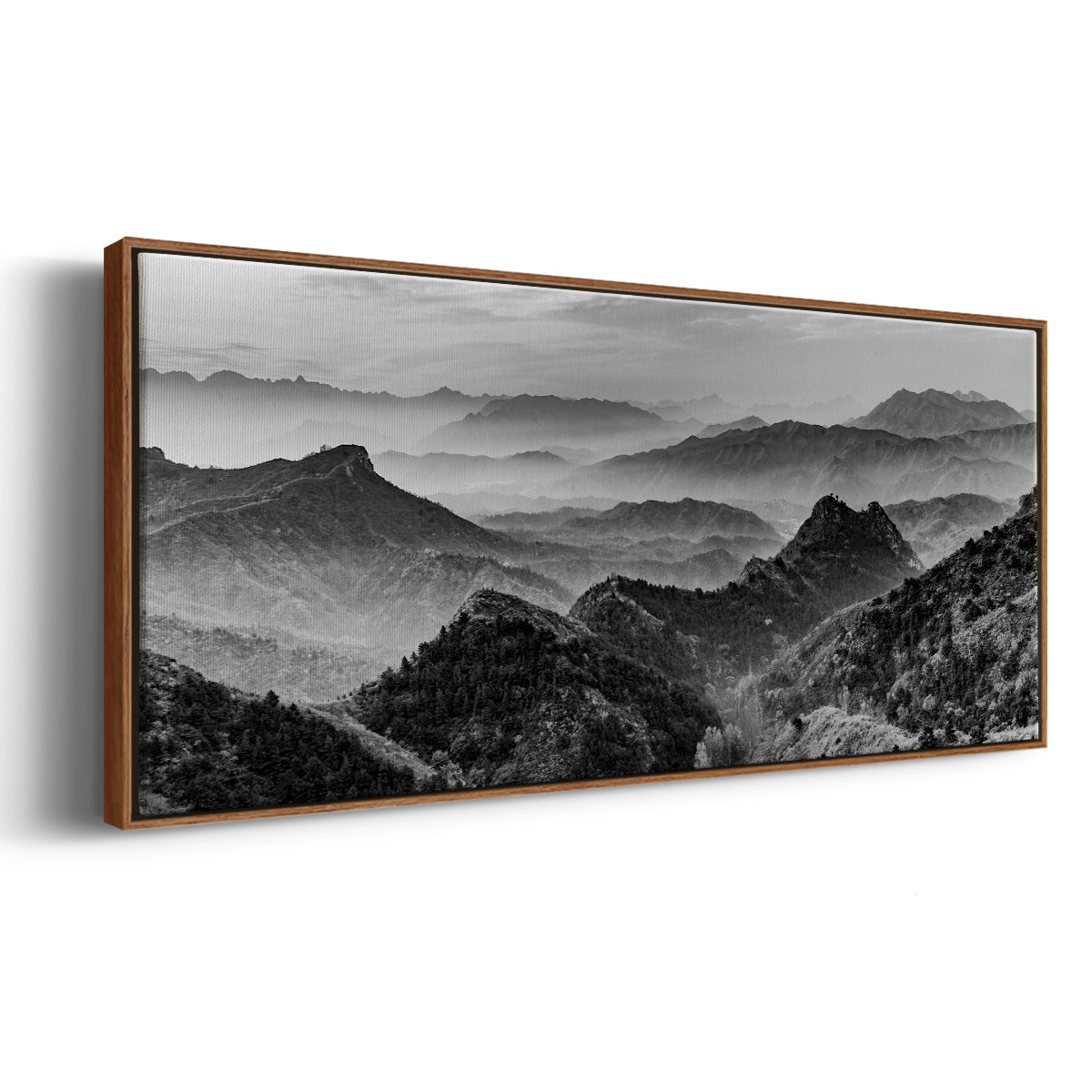 Mountains of the Great Wall - Floater Framed Canvas Print