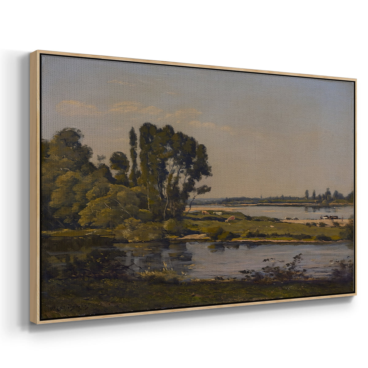 Landscape with a River, 1892 - Floater Framed Canvas Print
