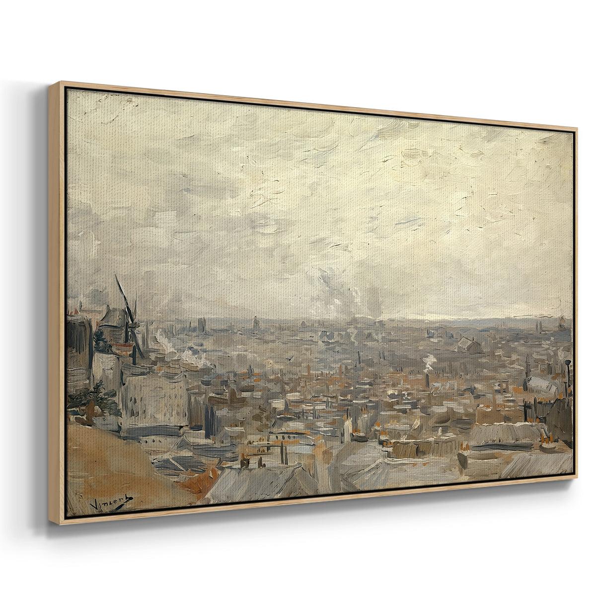 View from Montmartre, 1886 - Floater Framed Canvas Print
