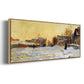 Snow Effect, The Street in Argentuil, 1875 - Floater Framed Canvas Print