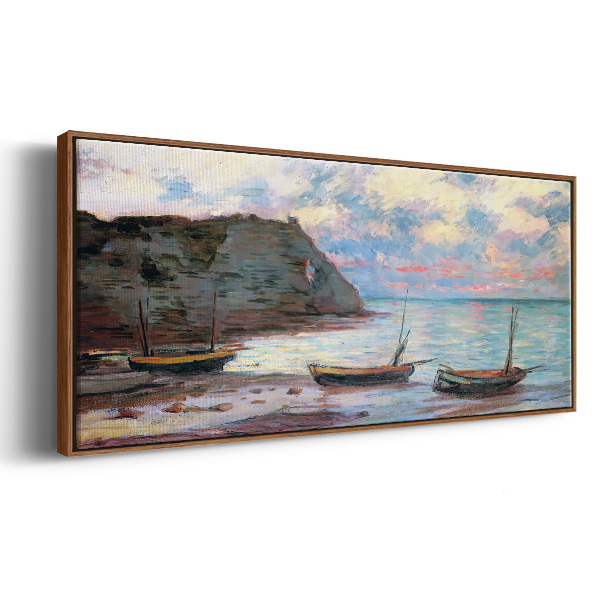 Sunset at Étretat, 1885 - Floater Framed Canvas Print