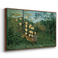 Fight Between a Tiger and a Buffalo, 1908 - Floater Framed Canvas Print