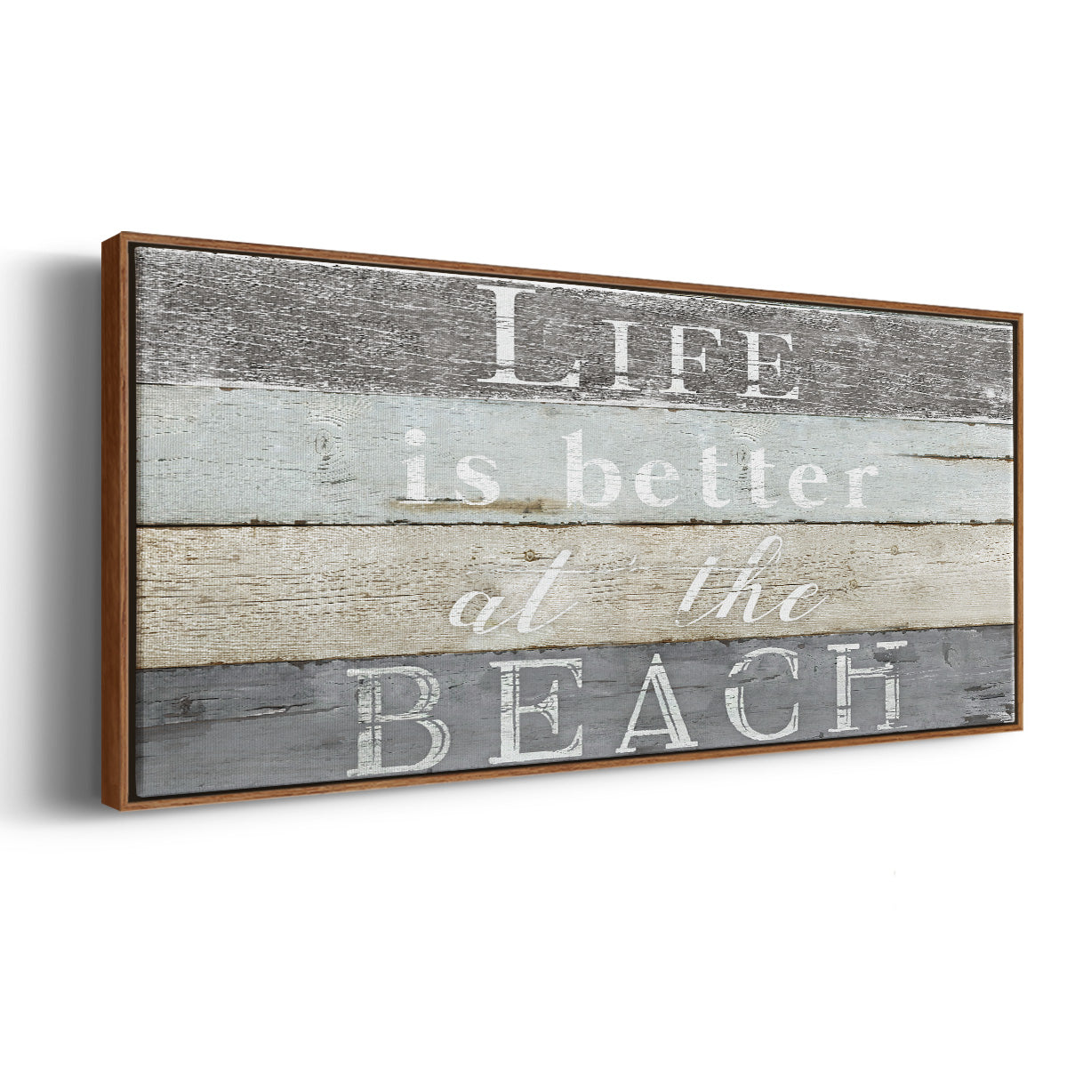 Life Better Beach - Floater Framed Canvas Print