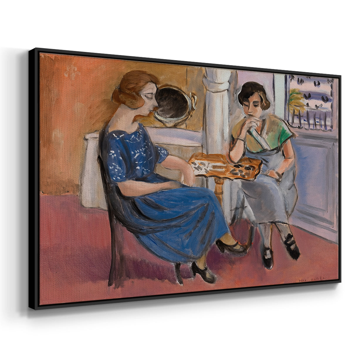 Domino Players, 1921 - Floater Framed Canvas Print