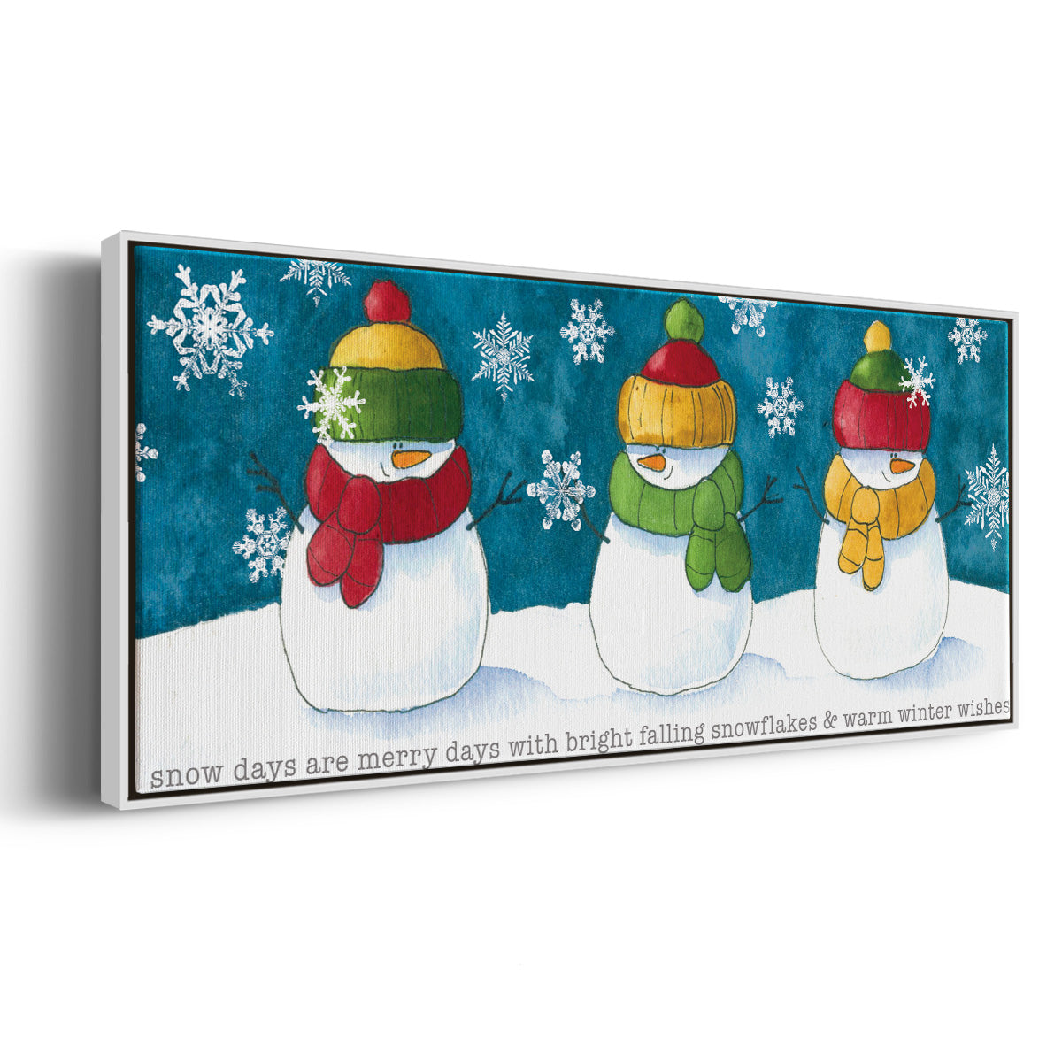 A Frosty Kiss - Floater Framed Canvas Print
