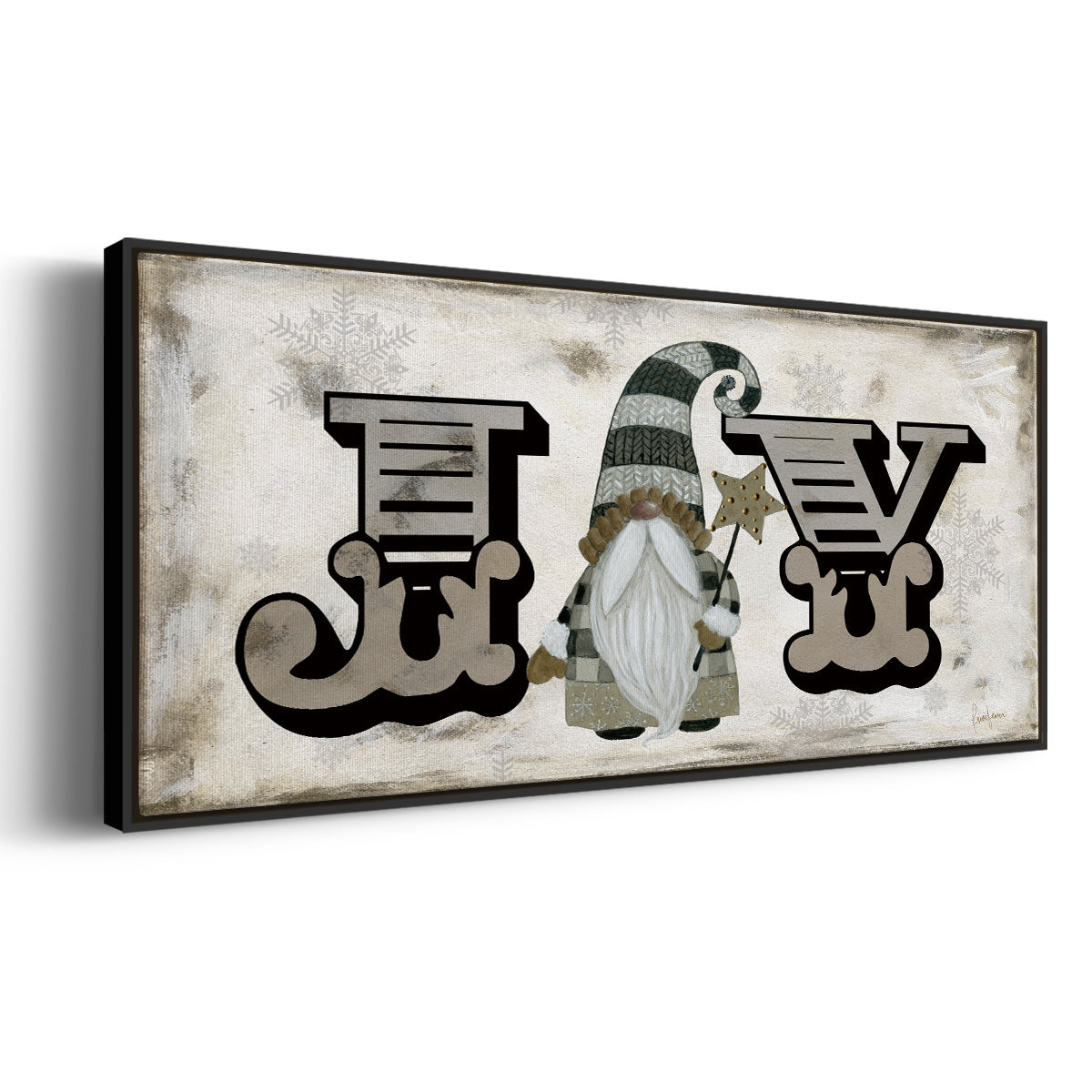 Winter Wonderland Friend Joy - Floater Framed Canvas Print