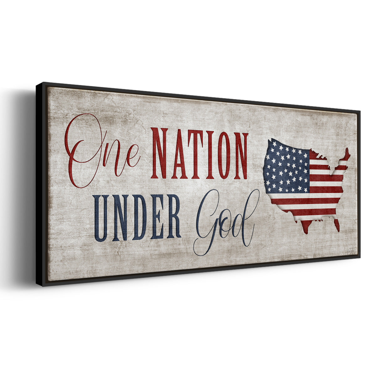 One Nation Under God - Floater Framed Canvas Print