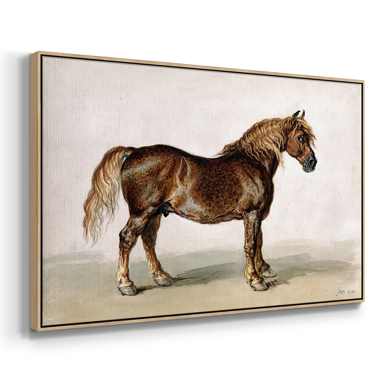 A Cart-Horse - Floater Framed Canvas Print