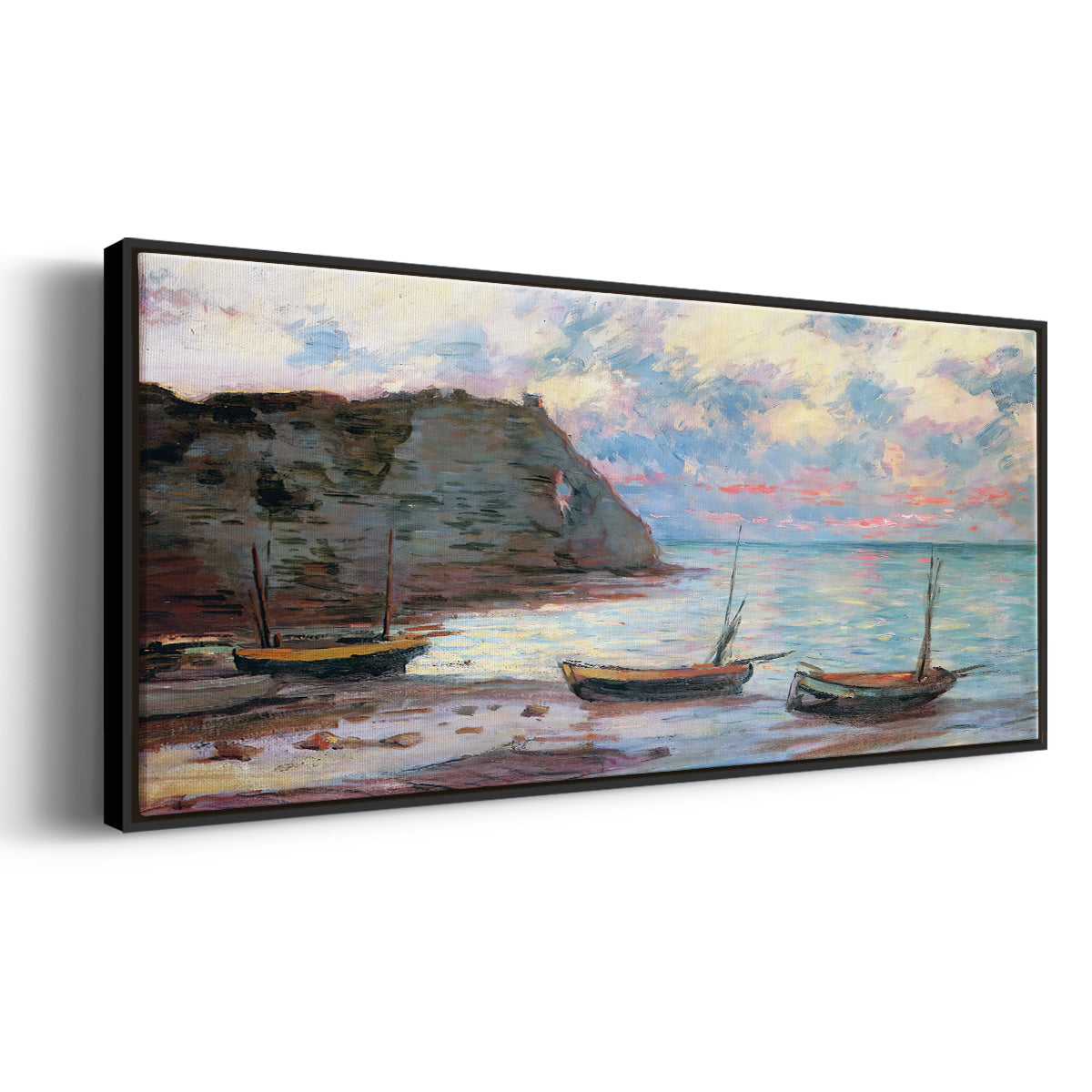Sunset at Étretat, 1885 - Floater Framed Canvas Print