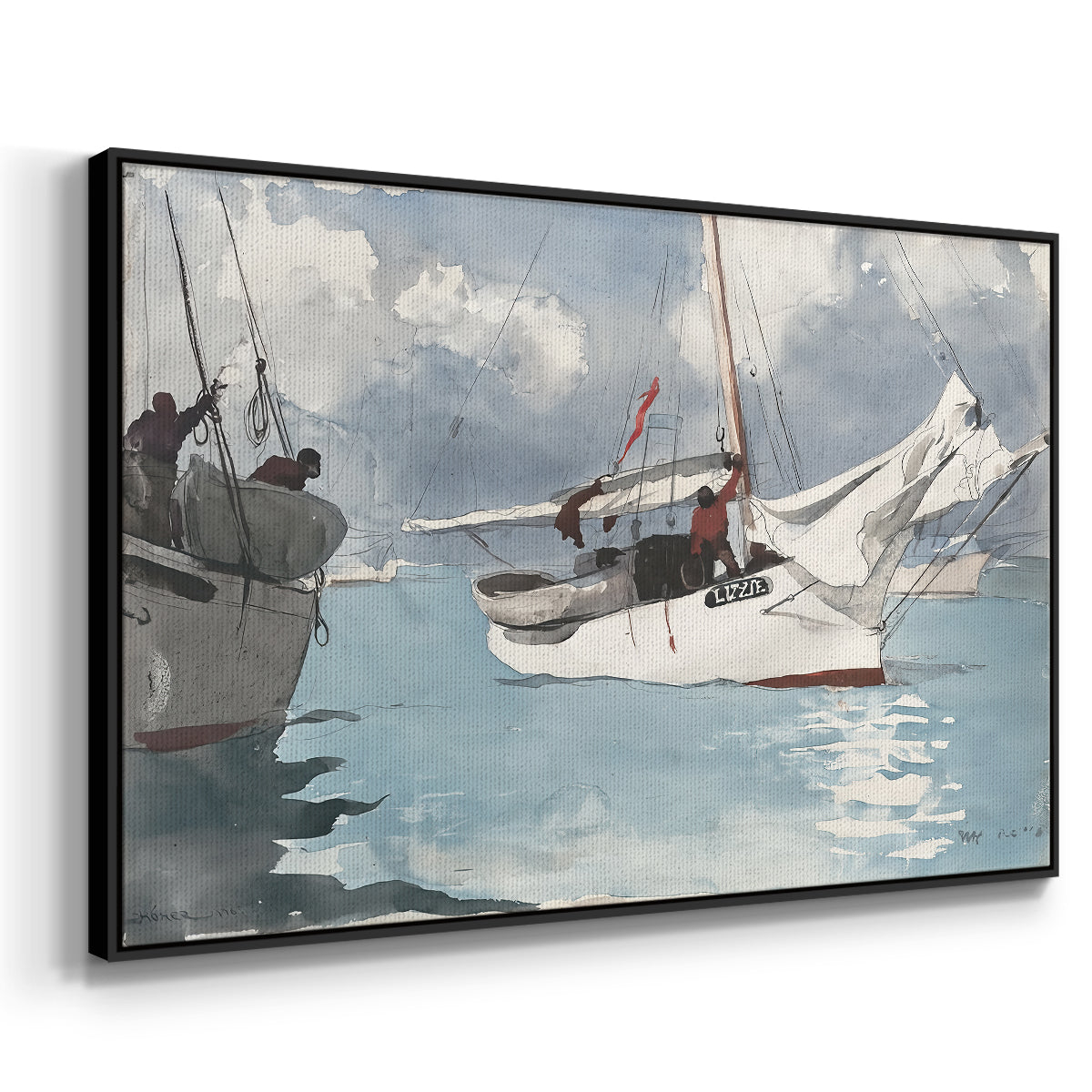 Fishing Boats, Key West, 1903 - Floater Framed Canvas Print