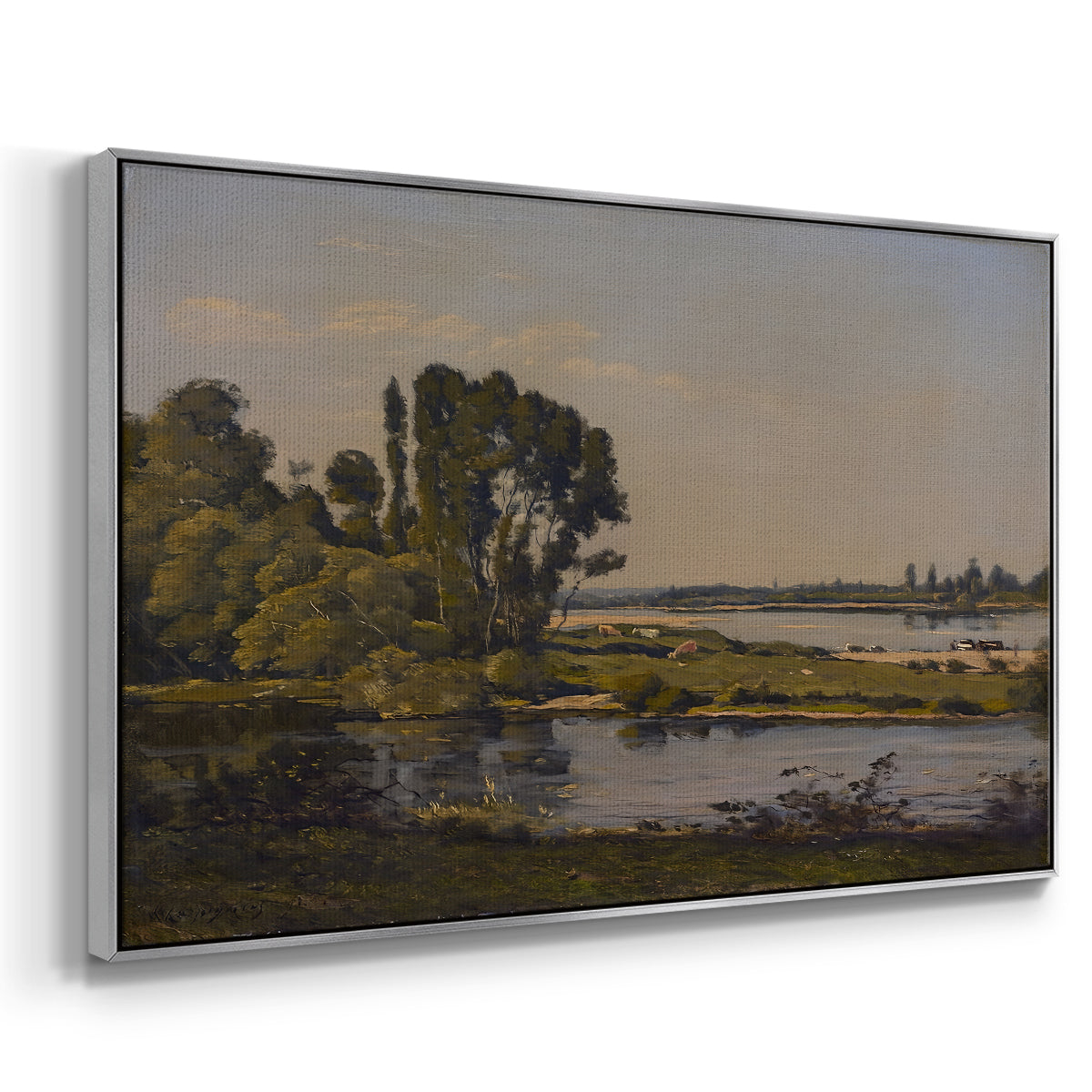 Landscape with a River, 1892 - Floater Framed Canvas Print