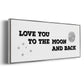To the Moon and Back - Floater Framed Canvas Print