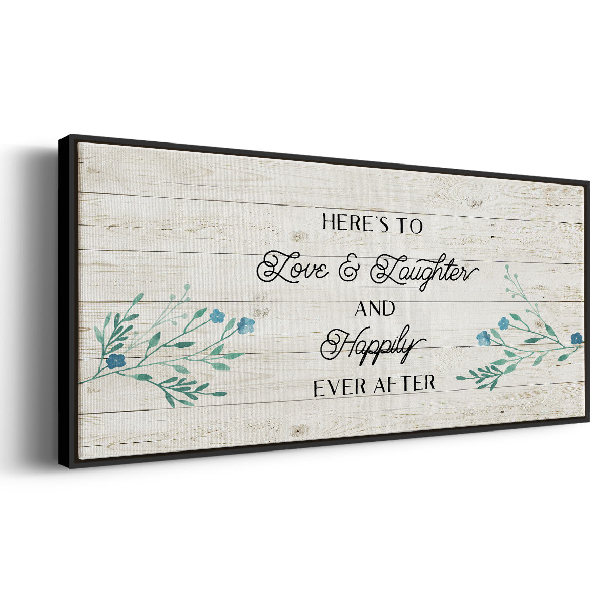 Floral Happily - Floater Framed Canvas Print