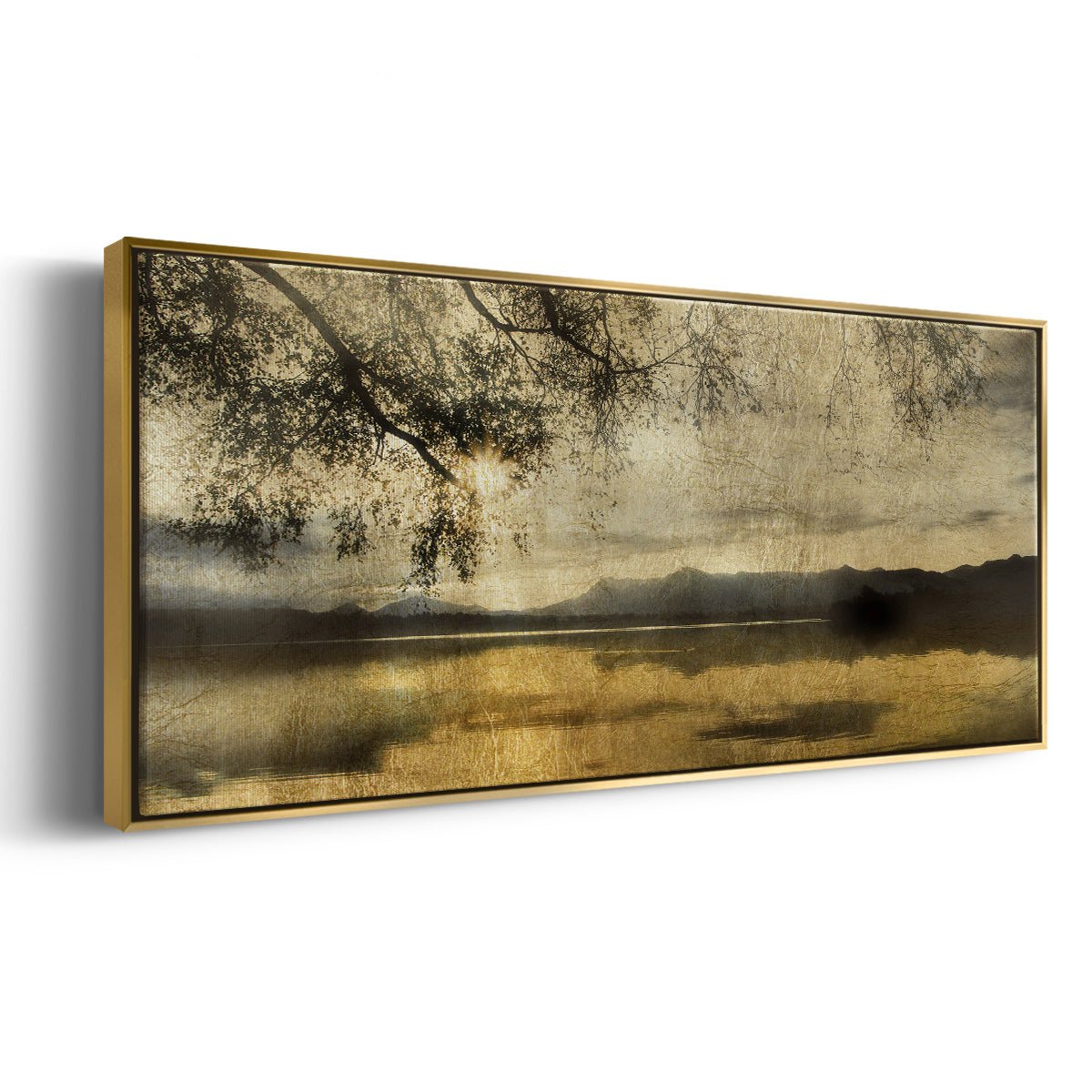 Golden Staffelsee Lake - Floater Framed Canvas Print