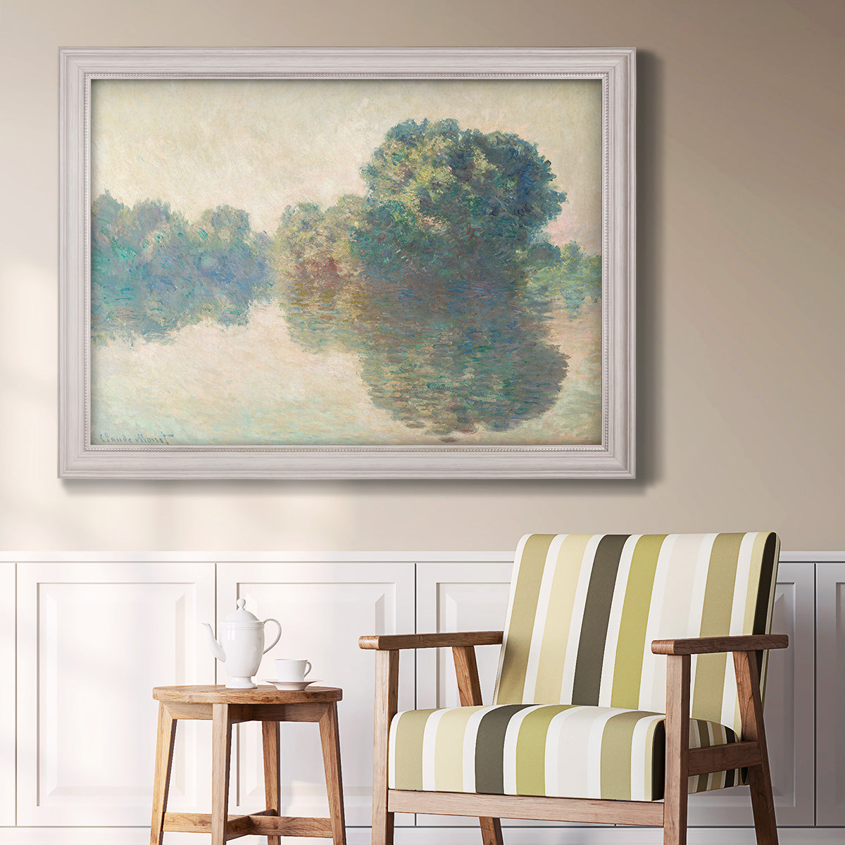 The Seine at Giverny - Ornate Framed Canvas Print