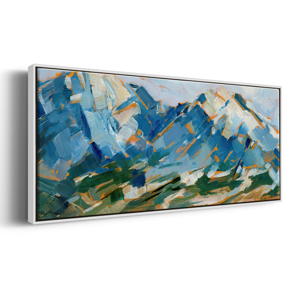 Blue Mountain Peaks I - Floater Framed Canvas Print