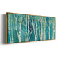 Birch on Blue - Floater Framed Canvas Print