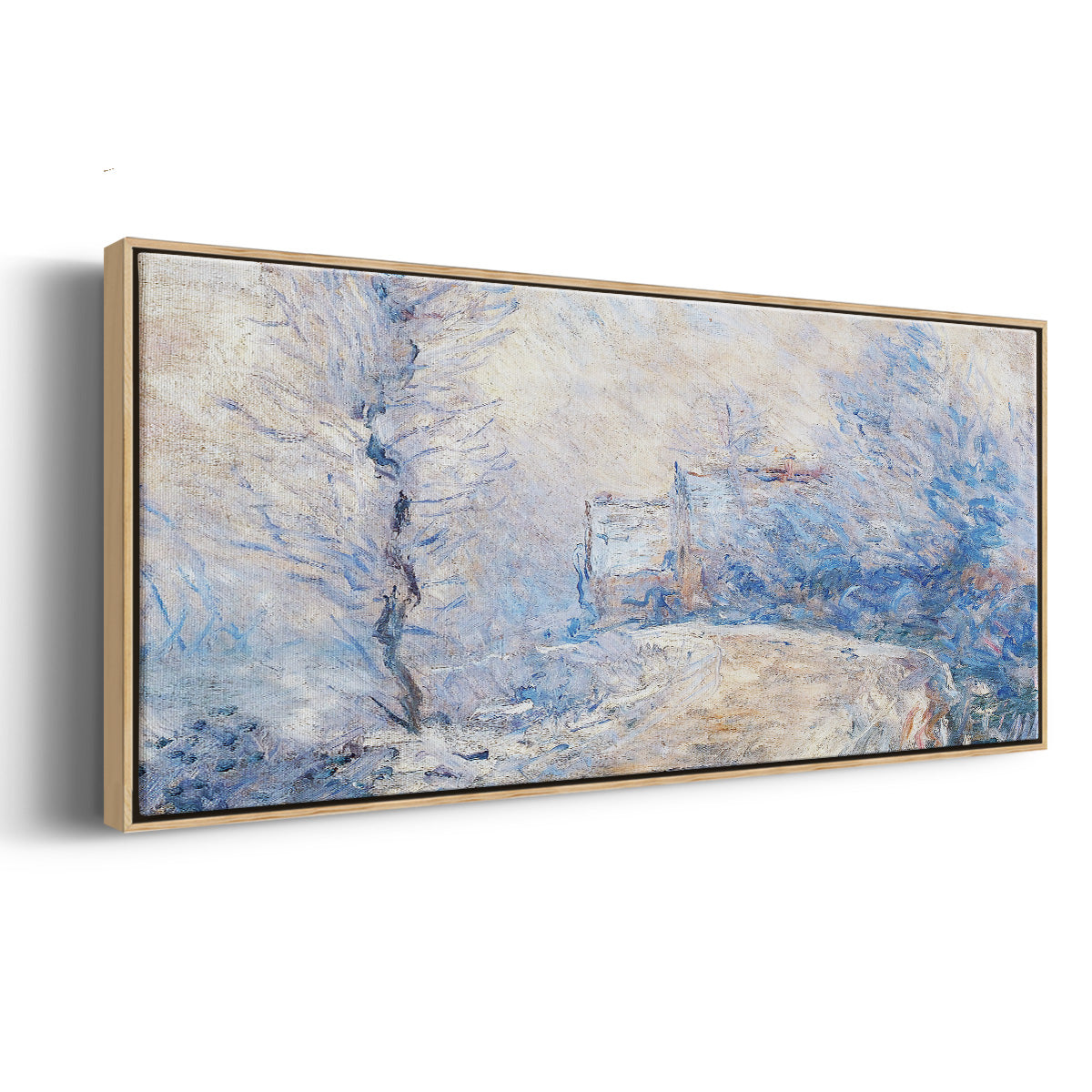 The Entrance to Giverny Under the Snow, 1885 - Floater Framed Canvas Print