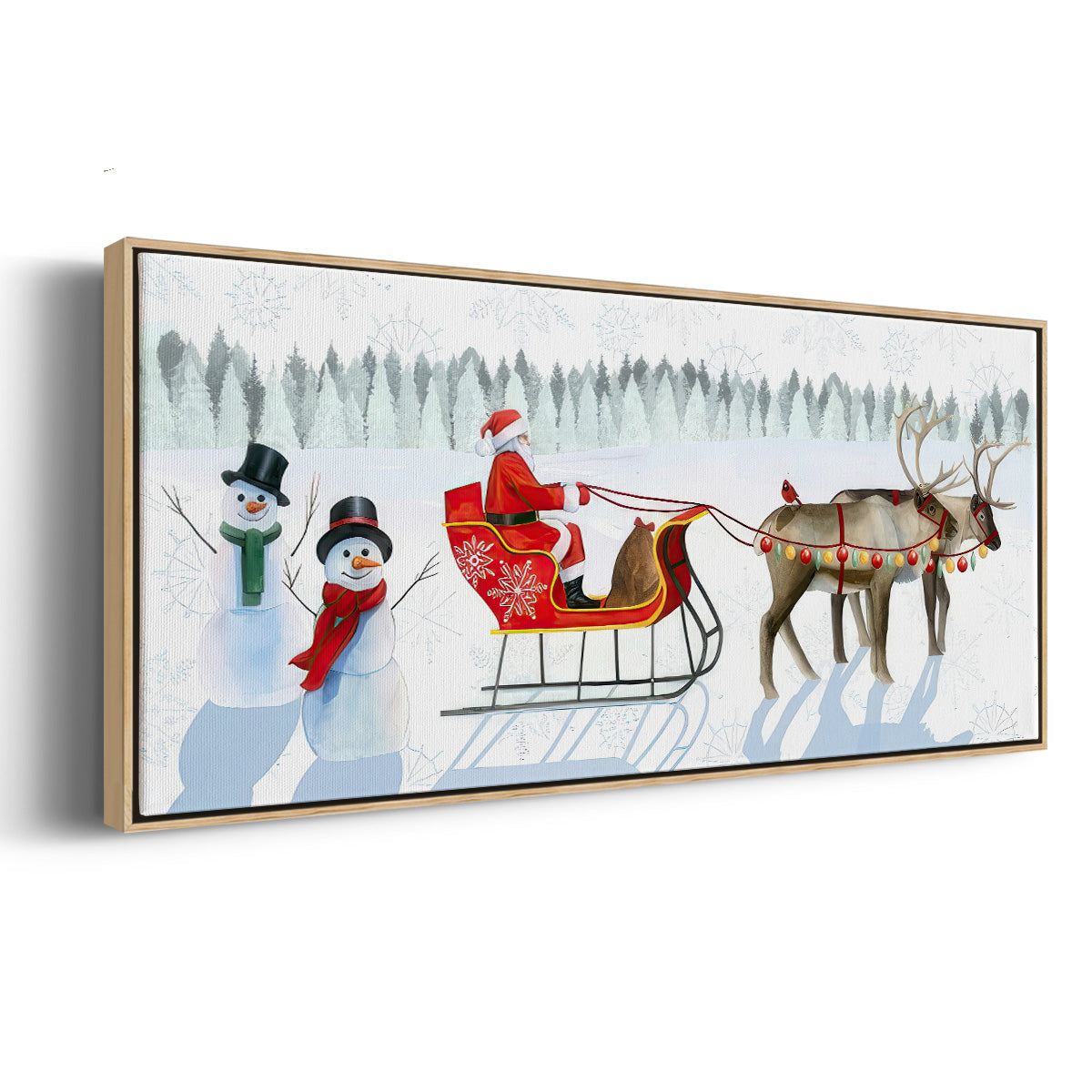Santa's Snowmen Collection D - Floater Framed Canvas Print