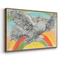 Flying Dove with Rainbow (Colombe volant à l'Arc-en-ciel), 1952 - Floater Framed Canvas Print